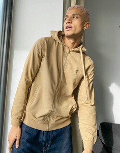 Выбеленный худи желтого цвета на молнии с необработанными швами Bolongaro Trevor-Желтый