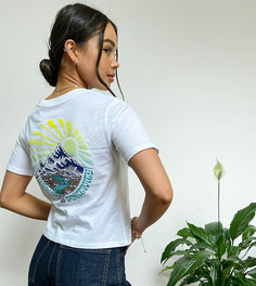 Белая укороченная футболка с принтом на спине Element Positivity – эксклюзивно для ASOS-Белый
