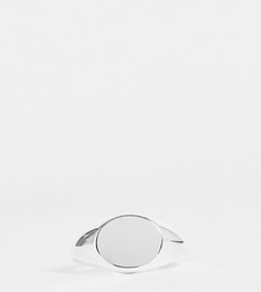Эксклюзивное посеребренное овальное кольцо-печатка Orelia-Серебристый