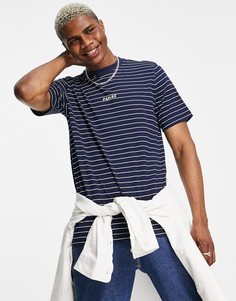 Темно-синяя футболка в тонкую полоску Parlez Ladsun-Темно-синий