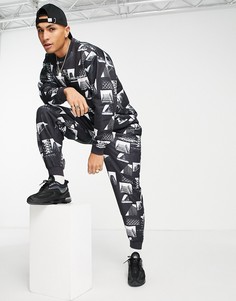 Спортивный костюм со сплошным принтом фотографий и логотипом ASOS Unrvlld Spply-Черный цвет