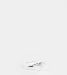 Кольцо-печатка из стерлингового серебра с небольшим сердечком Kingsley Ryan-Серебристый