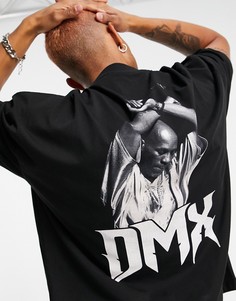 Oversized-футболка черного цвета с принтом "DMX" ASOS DESIGN-Черный цвет