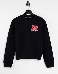 Черный свитшот с принтом логотипа в форме молний Love Moschino-Черный цвет