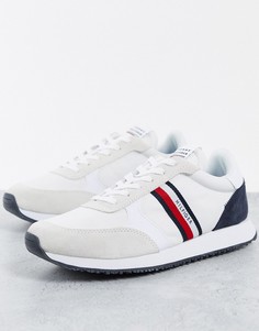 Белые кроссовки с полосками в виде флага по бокам Tommy Hilfiger Runner Mix-Белый