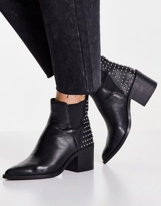 Черные кожаные ботинки-челси на остром каблуке Steve Madden Audtion-Черный цвет