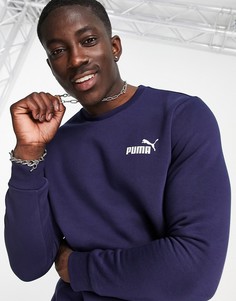 Темно-синий свитшот с маленьким логотипом Puma Essentials
