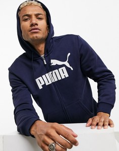 Худи темно-синего цвета с логотипом Puma Essentials-Темно-синий