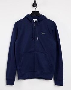 Флисовый худи на молнии Lacoste Mens-Темно-синий