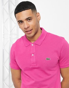 Узкая футболка-поло из ткани пике Lacoste-Розовый цвет