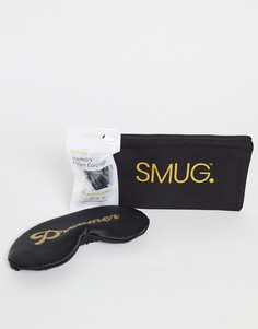Атласная маска для сна и беруши из пеноматериала с эффектом памяти SMUG-Черный цвет
