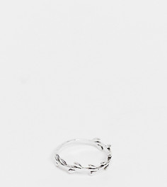 Тонкое кольцо с дизайном в виде листьев из стерлингового серебра Kingsley Ryan-Серебристый