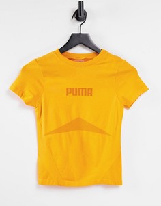 Оранжевая бесшовная футболка Puma Training Evoknit-Желтый