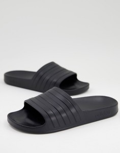 Полностью черные шлепанцы adidas Originals Adilette-Черный
