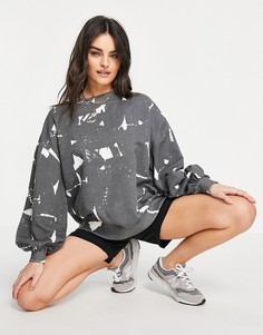 Oversized-свитшот из органического хлопка с абстрактным принтом от комплекта Damson Madder-Черный