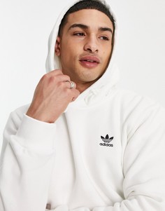 Худи белого цвета с маленьким логотипом adidas Originals essentials-Белый