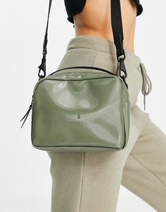 Блестящая прямоугольная сумка оливкового цвета Rains-Зеленый цвет