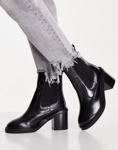 Черные кожаные ботинки-челси ASOS DESIGN Runaway-Черный цвет