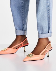 Розовые туфли на среднем каблуке с декором ASOS DESIGN Sherwood-Розовый цвет