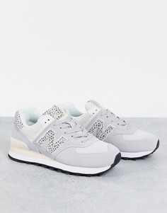 Белые кроссовки с леопардовым принтом New Balance 574 – эксклюзивно для ASOS-Белый