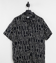 Рубашка в стиле унисекс с короткими рукавами и сплошным принтом Reclaimed Vintage Inspired-Черный цвет