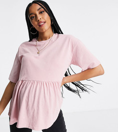 Розовый топ с присборенной отделкой в стиле "casual" ASOS DESIGN Maternity-Розовый цвет