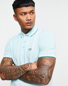 Мятно-зеленое поло с логотипом и окантовкой BOSS Athleisure Paddy-Зеленый цвет