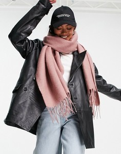 Мягкий шарф с кисточками пыльно-розового цвета ASOS DESIGN-Розовый цвет