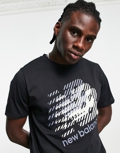Черная футболка с логотипом New Balance-Черный цвет