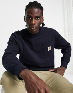 Темно-синий oversized-свитшот с карманом Carhartt WIP