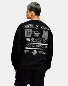 Черный свитшот с принтом "Prospect" Topman-Черный цвет