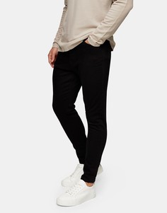 Черные эластичные суженные книзу джинсы Topman-Черный цвет