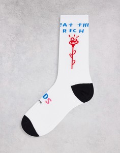 Белые конопляные носки с локальным принтом в виде надписи Afends Beni-Белый