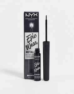 Жидкая подводка с эффектом металлик NYX Professional Makeup Epic Wear - Black Metal (черный металлик)-Черный цвет