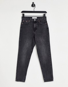 Черные выбеленные джинсы в винтажном стиле Topshop-Черный цвет
