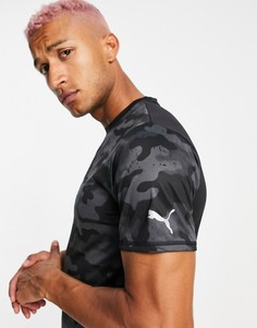 Темно-серая футболка с камуфляжным принтом Puma Running-Серый