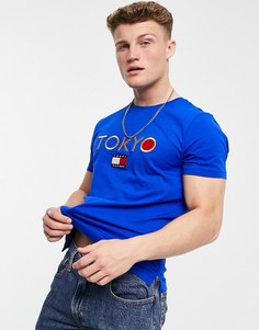 Футболка с японским изображением и надписью "Tokyo" Tommy Hilfiger-Голубой