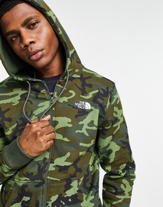 Худи с камуфляжным принтом на молнии The North Face Open Gate-Зеленый цвет