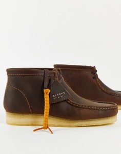 Ботинки из вощеной кожи Clarks Originals wallabee-Коричневый цвет