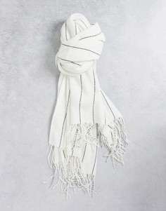 Белый тканевый шарф в полоску NA-KD