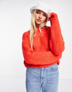 Красный джемпер свободного кроя в крупный рубчик ASOS DESIGN