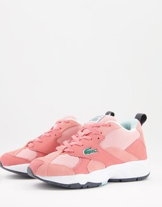 Розовые кроссовки со шнуровкой Lacoste Storm-Розовый цвет