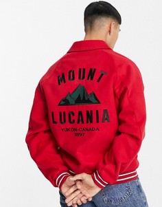 Красная университетская куртка с вышивкой ASOS DESIGN-Красный