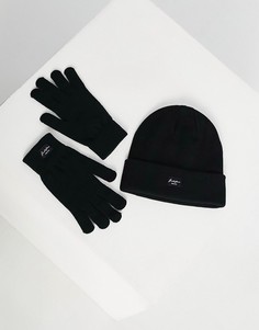 Комплект из шапки и перчаток черного цвета Jack & Jones-Черный цвет