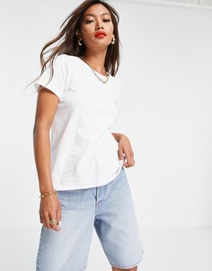 Белая футболка из органического хлопка с круглым вырезом ASOS DESIGN-Белый