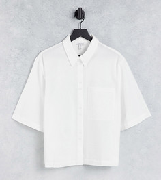 Белая укороченная рубашка с карманами Topshop Tall-Белый