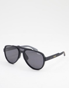 Солнцезащитные очки-авиаторы в стиле унисекс в крупной матовой оправе черного цвета с затемненными поляризованными линзами Quay Wild Card-Черный цвет