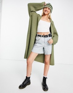 Кардиган макси с объемными рукавами цвета хаки Miss Selfridge-Зеленый цвет