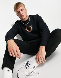 Свитшот черного цвета с лавровым венком Fred Perry Laurel Wreath-Черный цвет