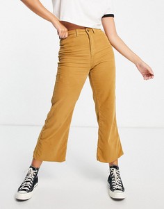 Вельветовые расклешенные джинсы горчичного цвета Topshop-Коричневый цвет